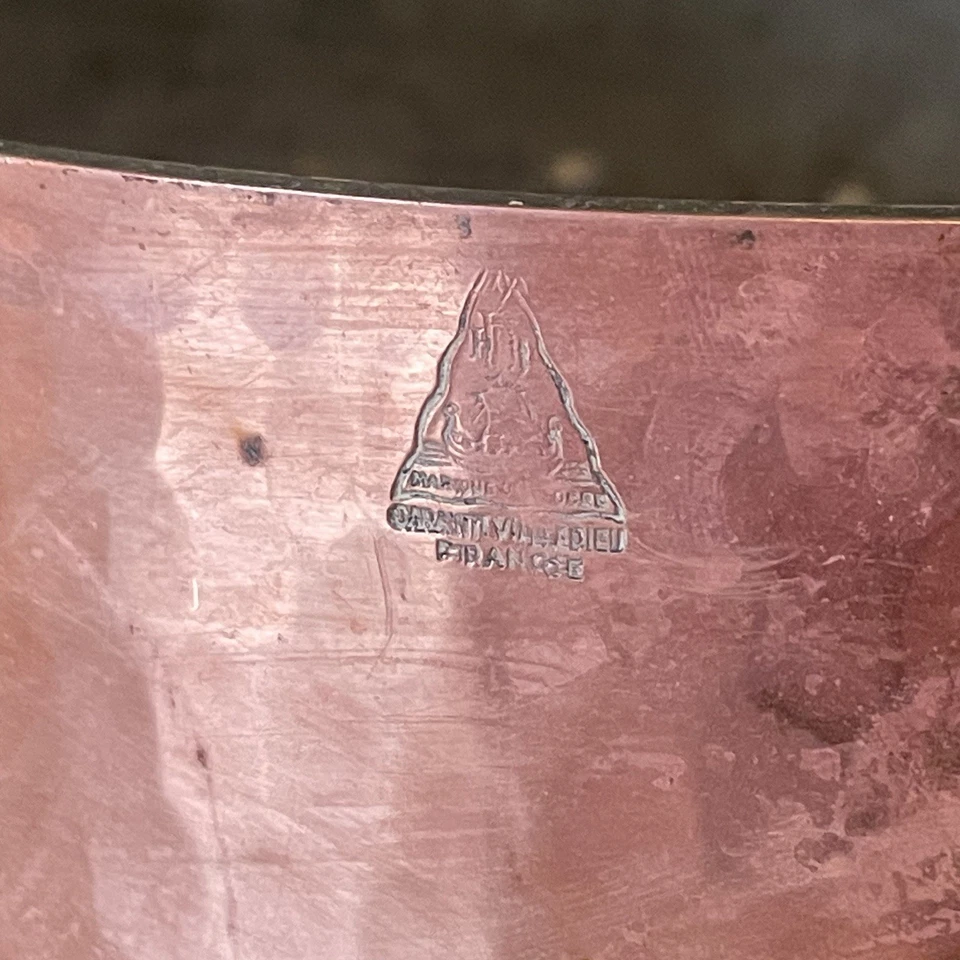 Vintage Tin Lined Copper Stock Pot France Hammered - Image 3 of 4