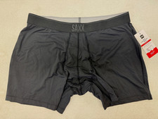SAXX Quest Quick-Dry Mesh Boxer Briefs Underwear Ballpark Pouch Black Mens XL