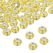 100 Pcs Deep Yellow European Large Hole Beads 14mm Acrylic Bulk Beads