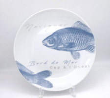 MAISONS DU MONDE Fish Design Porcelain Side Lunch Salad Plates SET of 4  20.5 cm