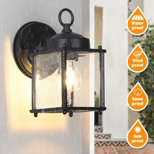 2 Pack Outdoor Wall Lantern Exterior Waterproof Wall Sconce Light Fixtures Black