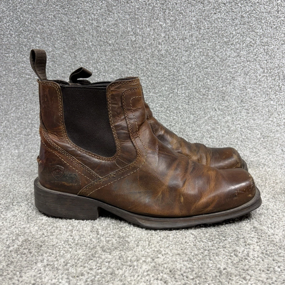 Ariat Boots Mens Size 9.5 Brown Leather Chelsea Workwear Ankle 10002541 Minimal Ariat Solid Ankle Boots for Men for Sale | Shop New & Used  main image 2