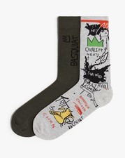 Jean-Michel Basquiat x H&M Capsule Socks Collab US 7-9 Limited Art 2-pack