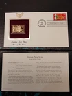 January 1999 Greetings From America Replica  Stamp 22kt Gold  FDI FDC