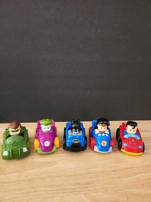 DC Super Friends Little People Wheelies Lot of 5   Green Lantern JOKER Superman