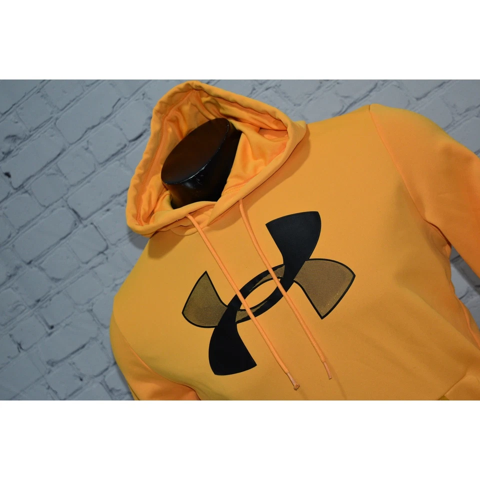 Sudadera con capucha Under Armour para hombre talla mediana dorada amarilla poliéster bolsillos delanteros Foto 4 de 4