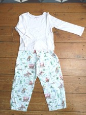 Girls Cath Kidston Kids Pyjamas Age 5-6, Pink / White, Cowboy Pattern - VGC