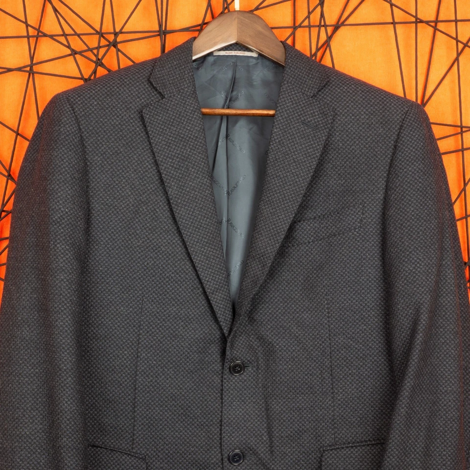 Ravazzolo Men's Navy Blue Two Buttons 100% Wool Single Breasted Blazer Size 52 - Image 4 of 4