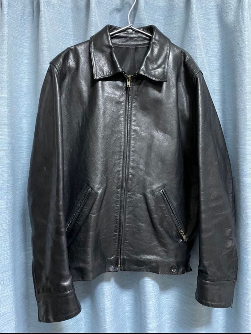 Agnes B. Leather Jacket Black Vintage Made in France L