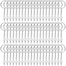 120 Pcs Keychain Rings Kit with Chain and Jump Rings for Diy Crafts Keychain