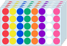1000 Pcs 1" Colorful round Circle Dot Stickers Garage Yard Sale Price Stickers