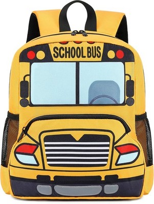 Kids Backpack for Boys Girls Preschool 15 x 22.9 x 30.5 cm, Yellow Bus