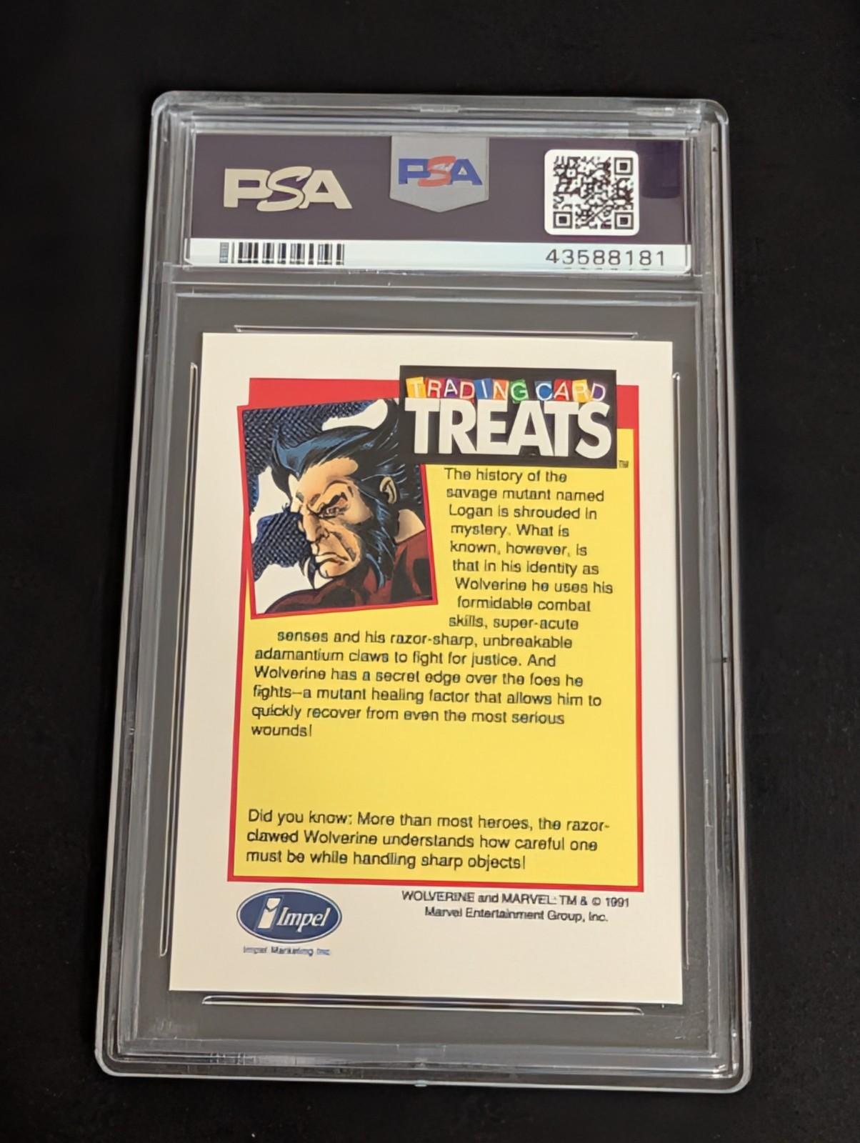 1991 Impel Wolverine Card Treats Trading Card Treats PSA  7 view 2