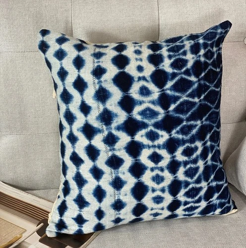 African Indigo Pillow Cushion Cover| Blue Mudcloth Pillowcase