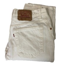 Vintage Levi  s 501 Jeans White Button Fly 80s 90s Size 13LONG Fits 30x33