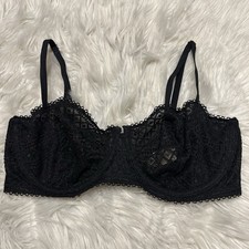 Victorias Secret 34DD Bra Black Lace Balconet Underwire Back Closure NEW