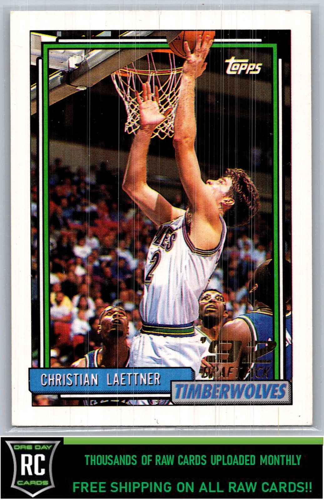 1992-93 Topps Christian Laettner #334 Rookie Minnesota Timberwolves