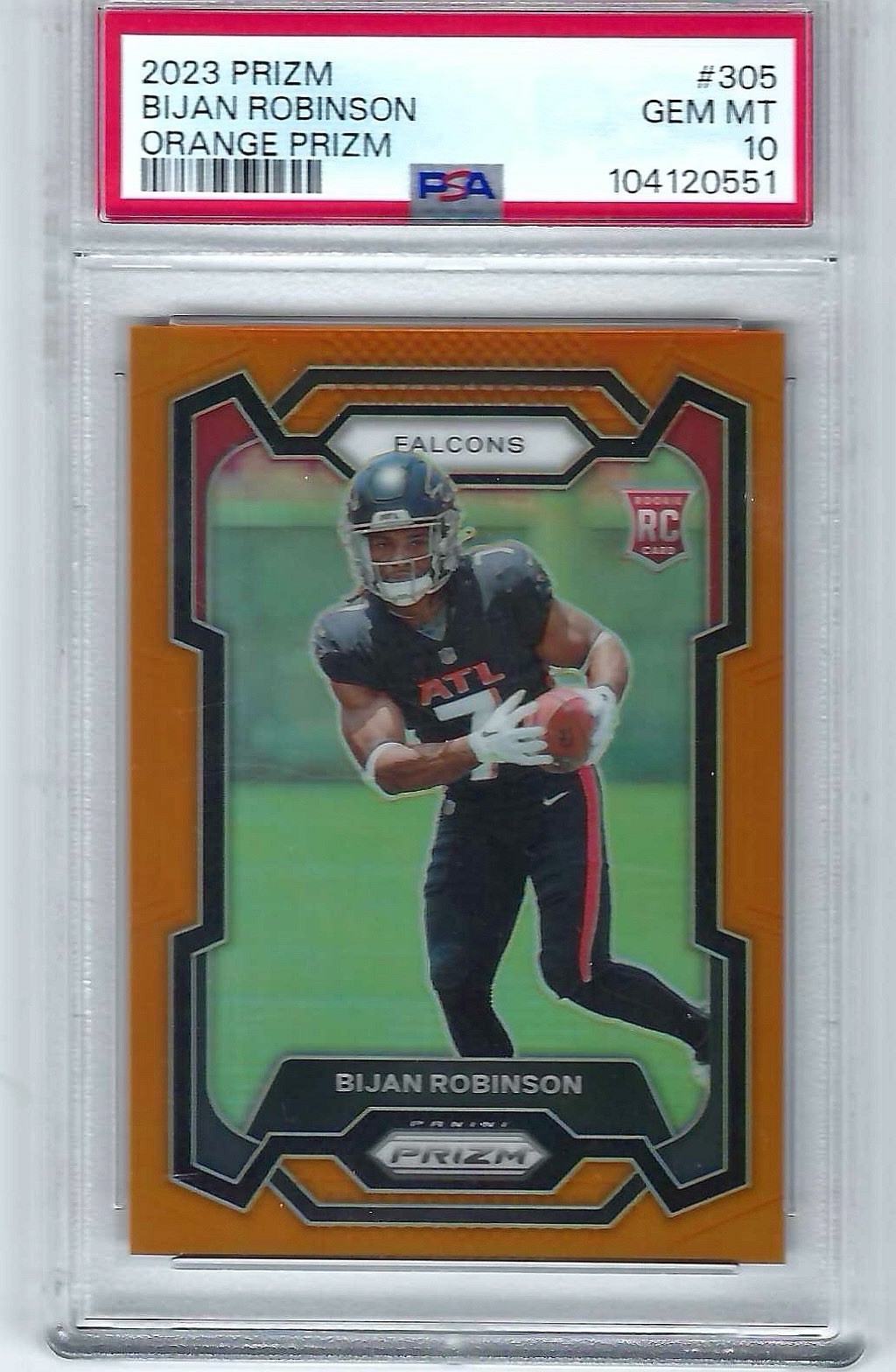 2023 Panini Prizm - Rookies Bijan Robinson #305 Orange Prizm /249 (RC)