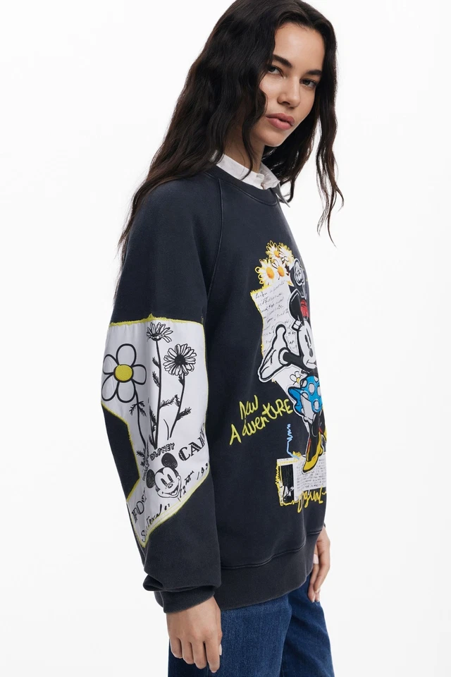Desigual. Sudadera Minnie Mouse Negra, Nueva Con Etiqueta, Talla M Foto 4 de 4