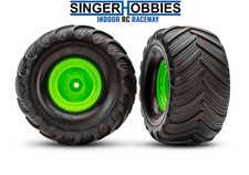 Traxxas 3665-grn Monster Truck Wheels Terra Groove Tires 2 Stampede 2wd Front