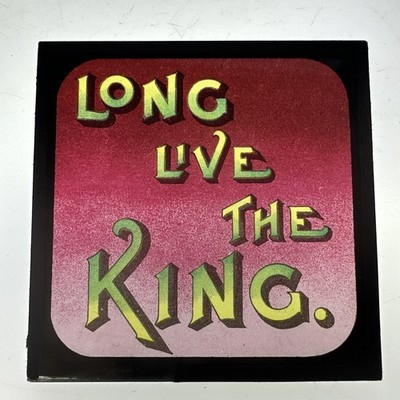 Antique Magic Lantern Slide Long Ljve The King message slide 