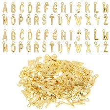 104 Pieces A-Z Alphabet Letter Charms Gold Initial Jewelry Pendants