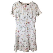 Lauren Ralph Lauren Floral Dress 10 Fit Flare Textured Cottagecore Gingham READ