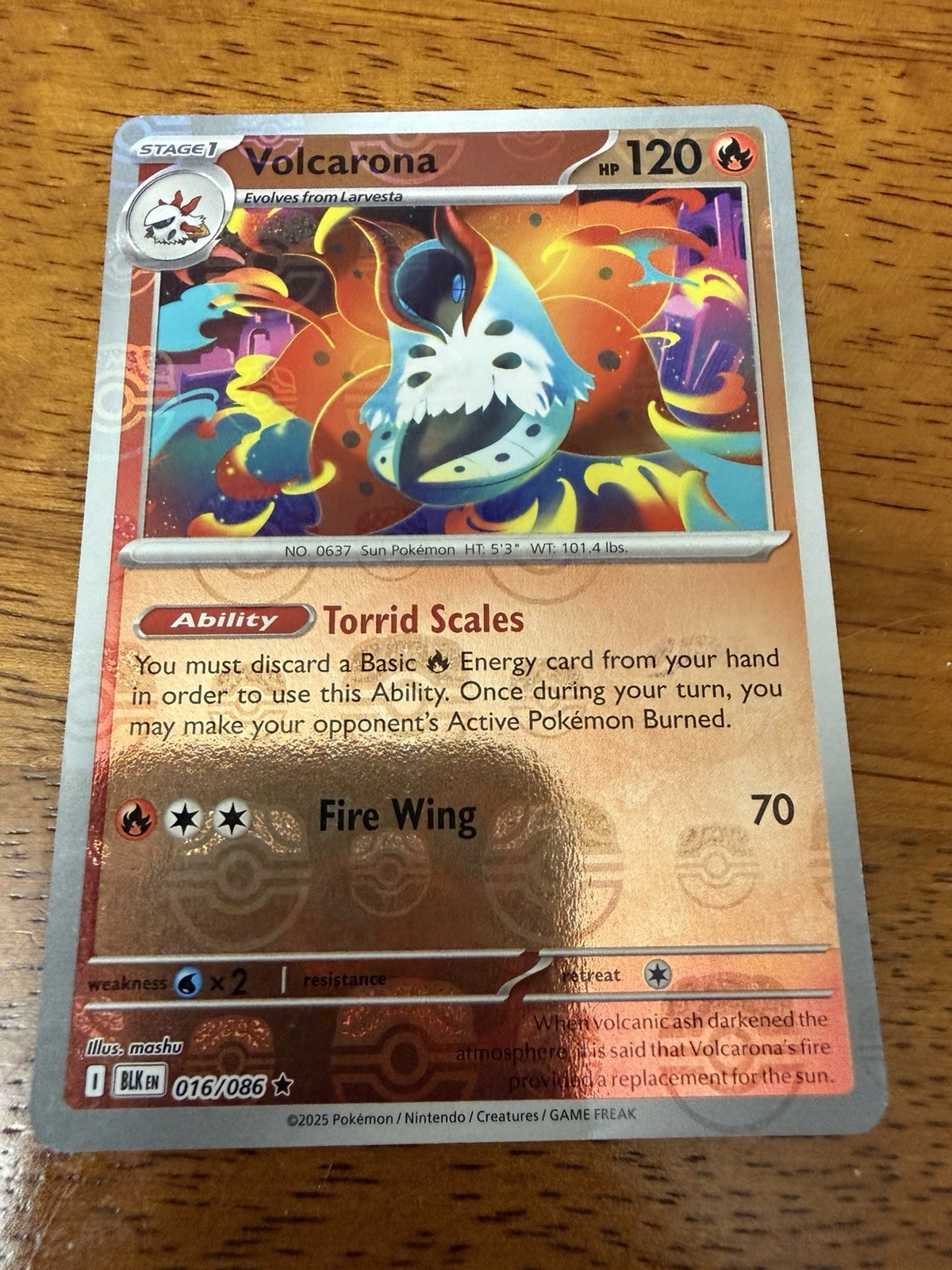 Volcarona Master Ball 016/086 Black Bolt, Pokemon English, NM Condition