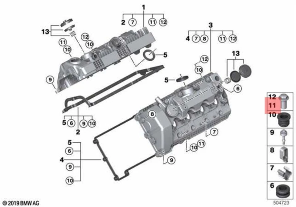 Tuerca tapa válvula original BMW E60 E66 E70 02-10 7 mm 11 12 7 568 834 Foto 2 de 4