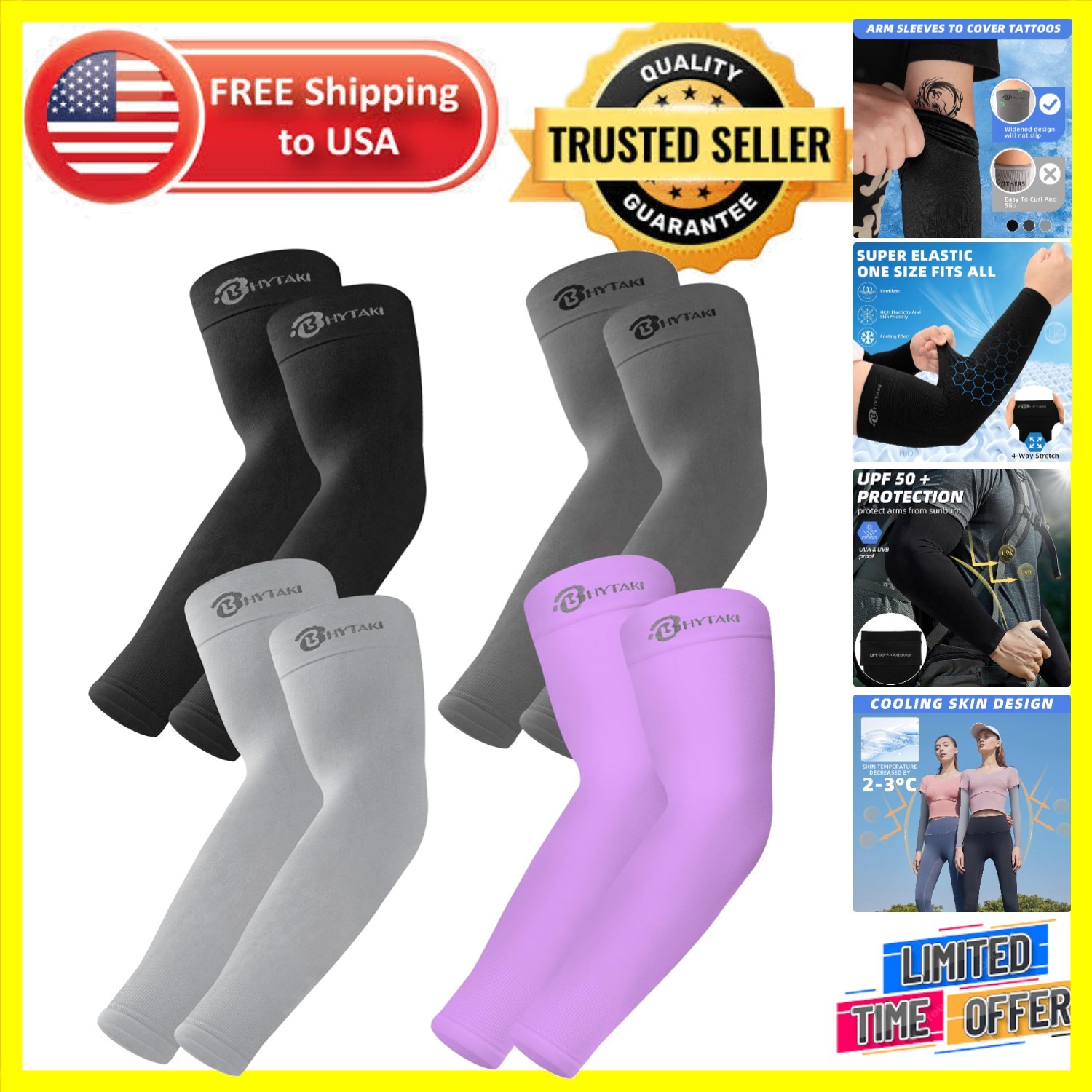 Moisture-Wicking UV Protection Arm Sleeves - Perfect for Sports and Outdoors