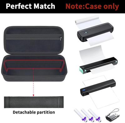 Portable Printer Case for Aixiqee A80 Tattmu Pedoolo Phomemo M08F Bluetooth Wire