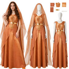 Mon Mothma Cosplay Costume Disguise Dress Headband set Halloween Carnival party