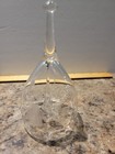 Vintage Dinner Bell Clear Glass 6" Etched Flowers Collectible