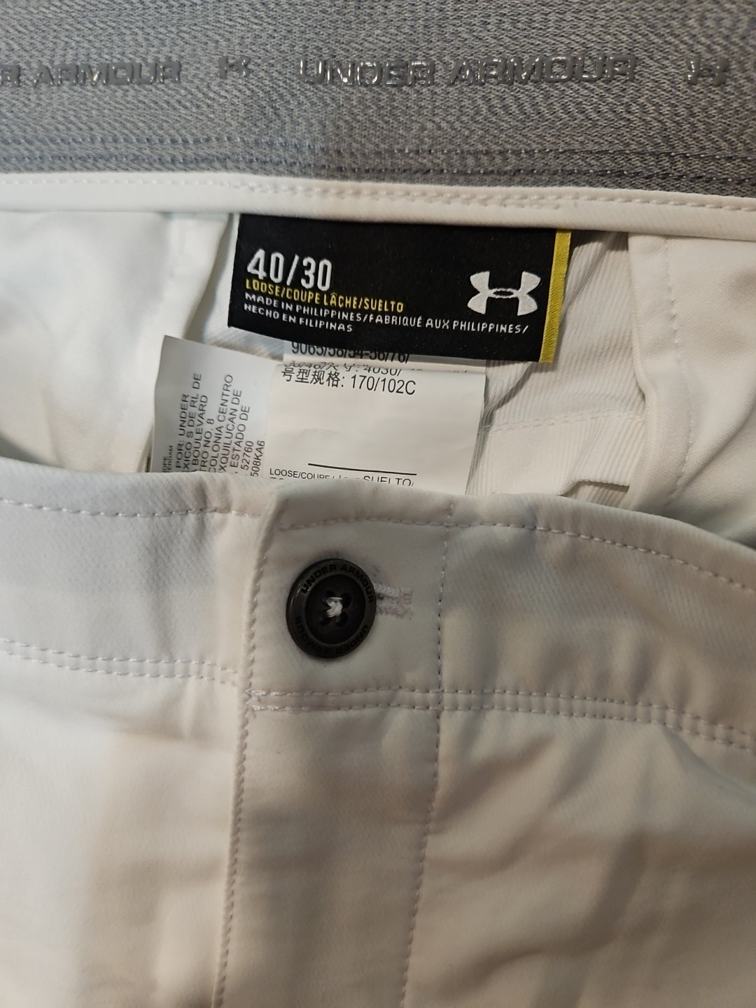 Under Armour Mens Match Play Golf Pants 40 X 30 White Stretch UA Performance NWT thumbnail 9