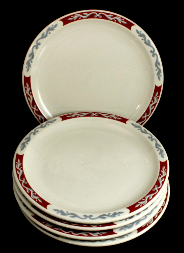 Syracuse EMBASSY Restaurant Dinner Pates * Set of 5 * V. NICE 9 1/2" Circa 1974