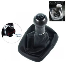 Schaltknauf mit Schaltsack für VW Golf 4 Bora 5 Gang Schwarz Rahmen 12mm