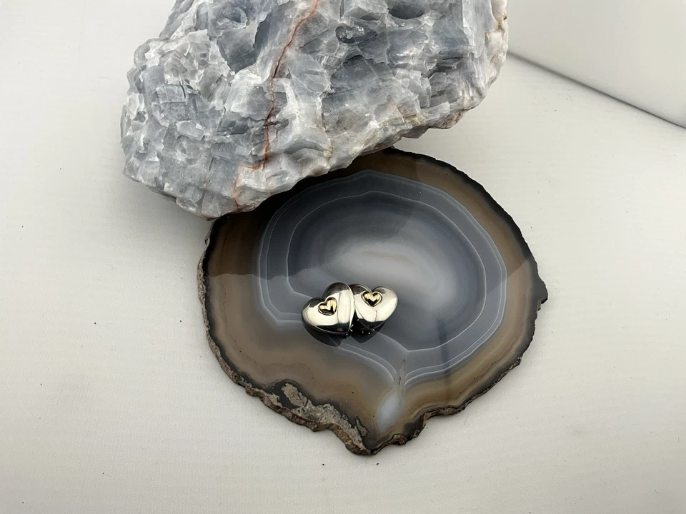 JOSEPH ESPOSITO Sterling Silver And 14K Yellow Gold Heart Shape Clip On Earrings - Image 4 of 4