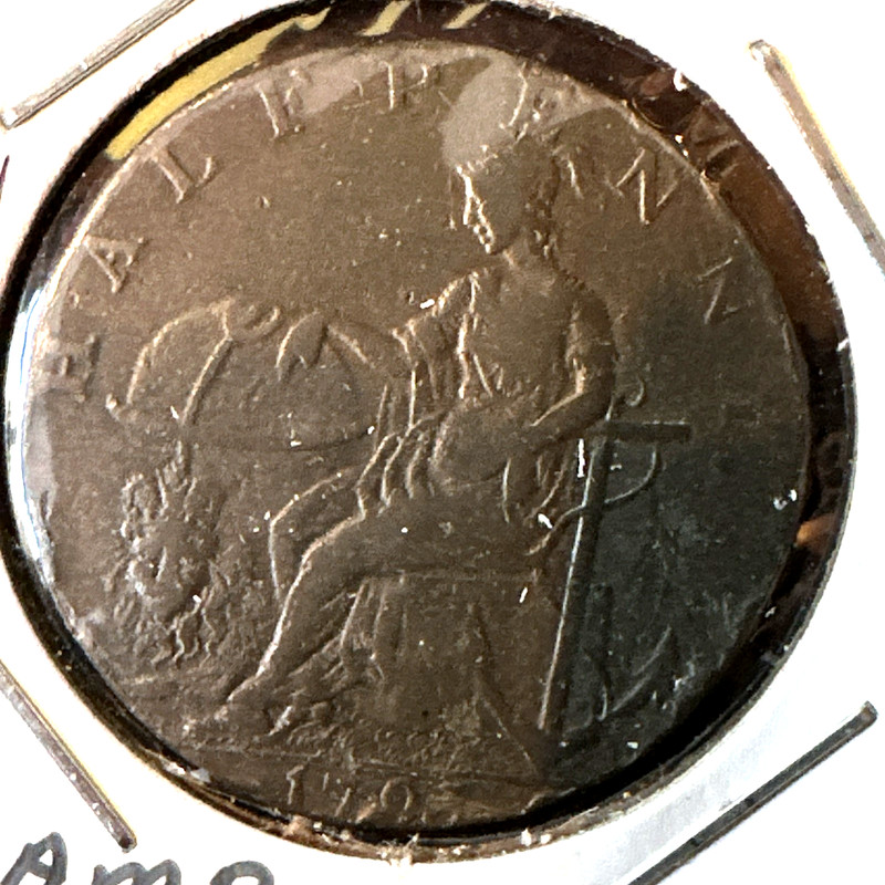 British Token  1793 GB  Halfpenny  R. Campin Haberdasher Goat Lane
