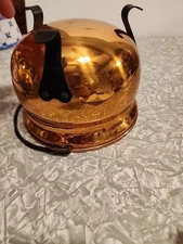 Vtg Copper Craft Guild C G 6" Footed Cauldron Pot Twisted Handle