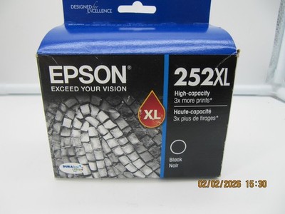 Genuine Epson 252 XL High Yield Black Ink T252XL120-S Sealed Box 01/2022