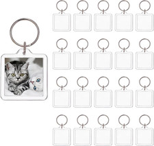20-Piece Clear Acrylic Keychain Blanks for Custom Picture Frames