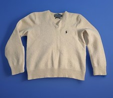 Polo Ralph Lauren 100 Lambs Wool Sweater Youth Boys V- Neck Pullover -Large