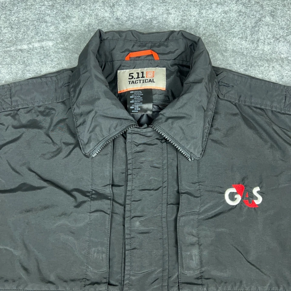 5.11 Tactical Jacket Mens Medium Black Full Zip Utility Windbreaker Pockets - Image 3 of 4