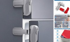 Lwuzkdo 2 Pack Dual Mode Fridge Locks, Upgraded Child Proof Refrigerator Grey