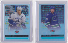 2014-15 FLEER ULTRA PLATINUM MEDALLION BASE PARALLEL /99 HENRIK & DANIEL SEDIN