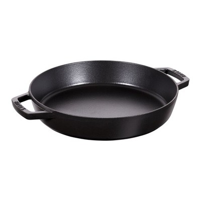 Staub Cast Iron 13-inch Double Handle Fry Pan - Matte 13-inch, Black 
