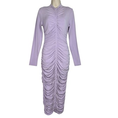 lilac bodycon midi dress Elegant Light Purple Bodycon Midi Dress