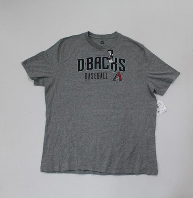 Majestic Men Gray Shirt Arizona Diamondback D-Back Baseball Logo Size XXL