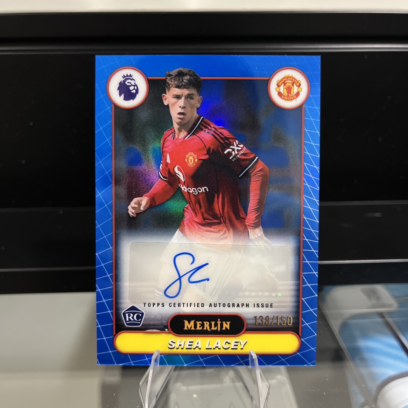 2026 Topps Chrome Merlin Premier League Shea Lacey RC Auto Blue /150 view 1
