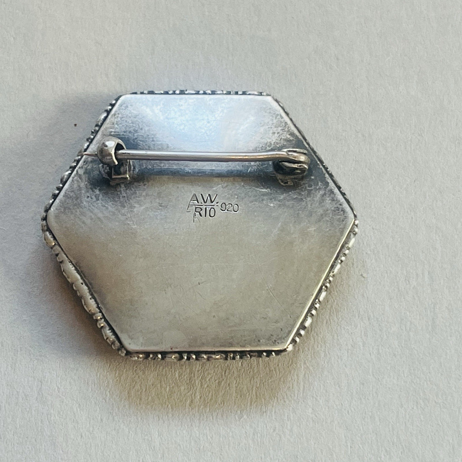 Solid Silver 920 Butterfly Wing Brooch Antique 19… - image 2